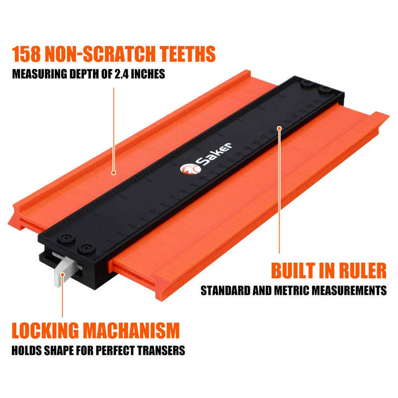 [Australia - AusPower] - Saker Multi-Function Foldable Level-Saker Contour Gauge (10 Inch Christmas Packaging) Profile Tool 
