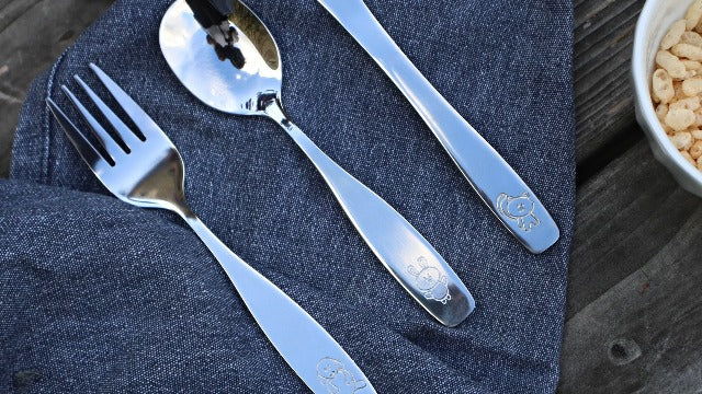 Exzact Children Cutlery Set 6pcs Stainless Steel Kids Toddler 24M+ (Pack of 2)