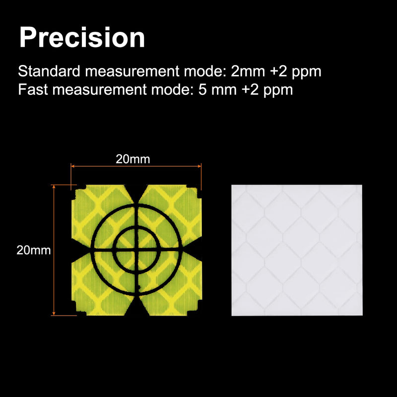 HARFINGTON 20pcs Survey Reflector Sheets 20mm Self-Adhesive Reflective Tape Survey Target Mark for Total Stations, Green 20