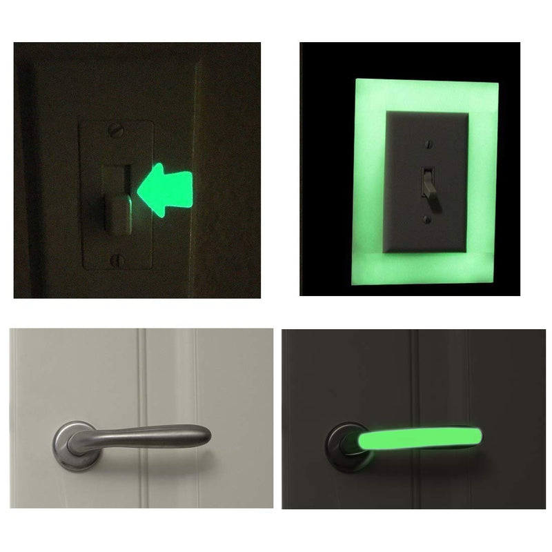 32.8 ft x 1 inch Glow in The Dark Tape - Luminescent Emergency Roll/Luminous Photoluminescent Safety Egress Markers Stairs, Walls, Steps, exit Sign.