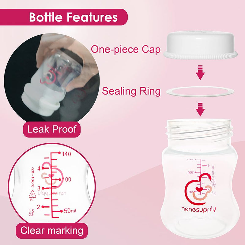 [Australia - AusPower] - Nenesupply Pump Parts Compatible with Spectra S2 S1 9 Plus Breast Pump to Replace Spectra Pump Parts S2 Accessories Flange 17mm Duckbill Valve Tubing Pumping Bottles Backflow Protector 17mm+Bottles 