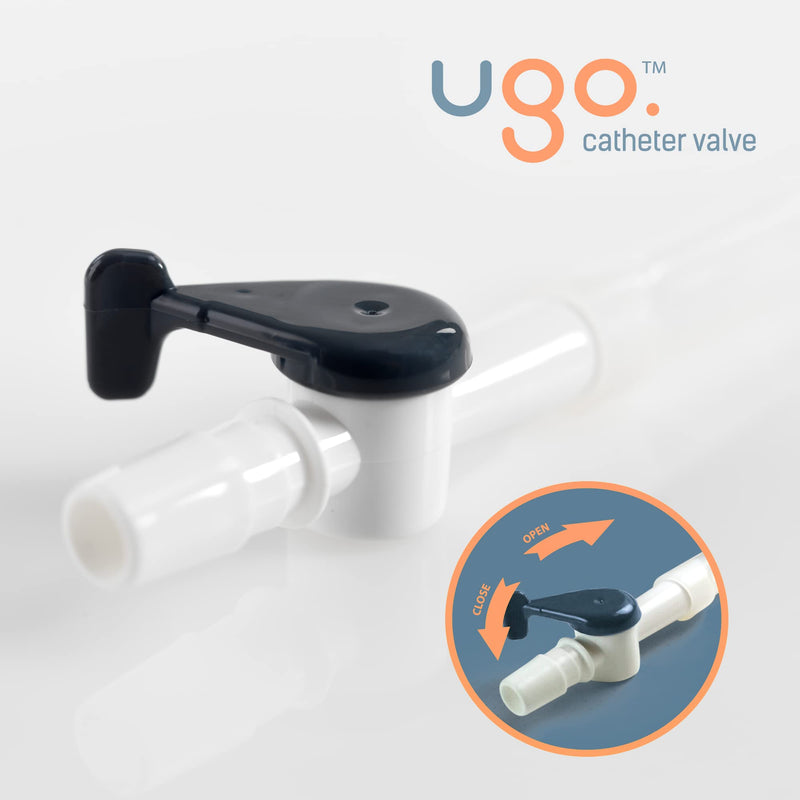 [Australia - AusPower] - Ugo Catheter Valve (x5) - Urine Drainage Catheter Valves, Comfortable Easy to Use Lever Tap with Smooth Edges and Soft Silicone Tubing - an Effective Alternative to Leg Bags (Pack of 5) 