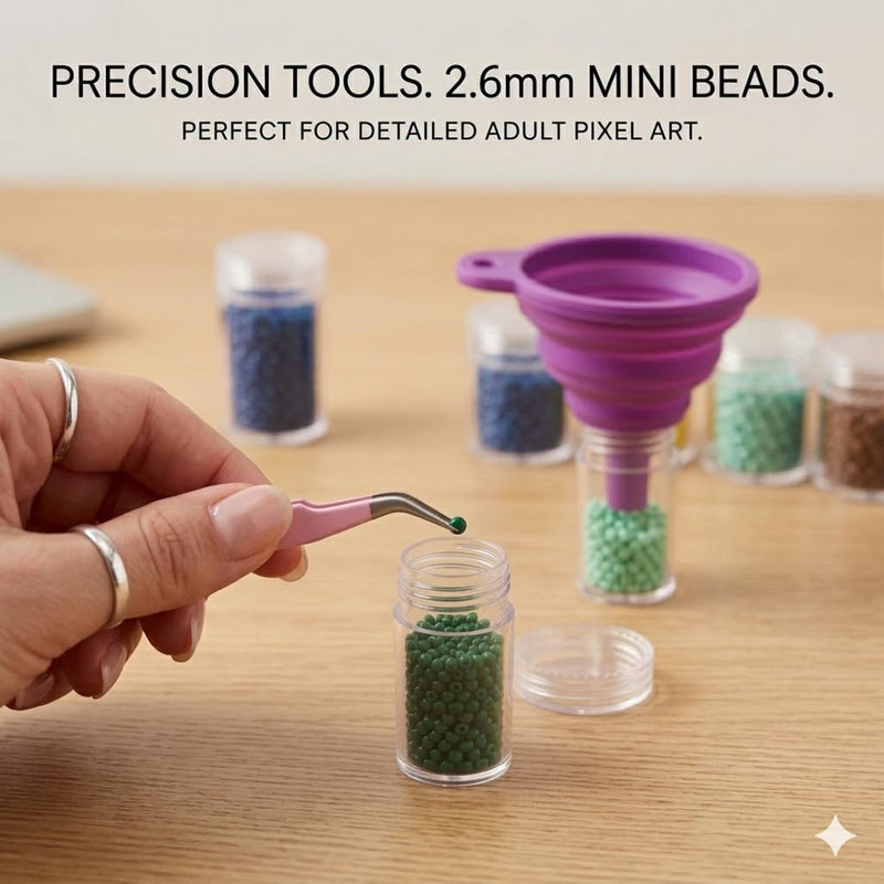 [Australia - AusPower] - [Never Mix Again] 2.6mm Mini Fuse Beads Kit with 30 Individual Vials，Professional Pixel Art Set for Adults，Anti-Spill Storage Case, Compatible with Perler Beads Patterns-13,500pcs Melty Beads-Blue perler bead kit-blue 