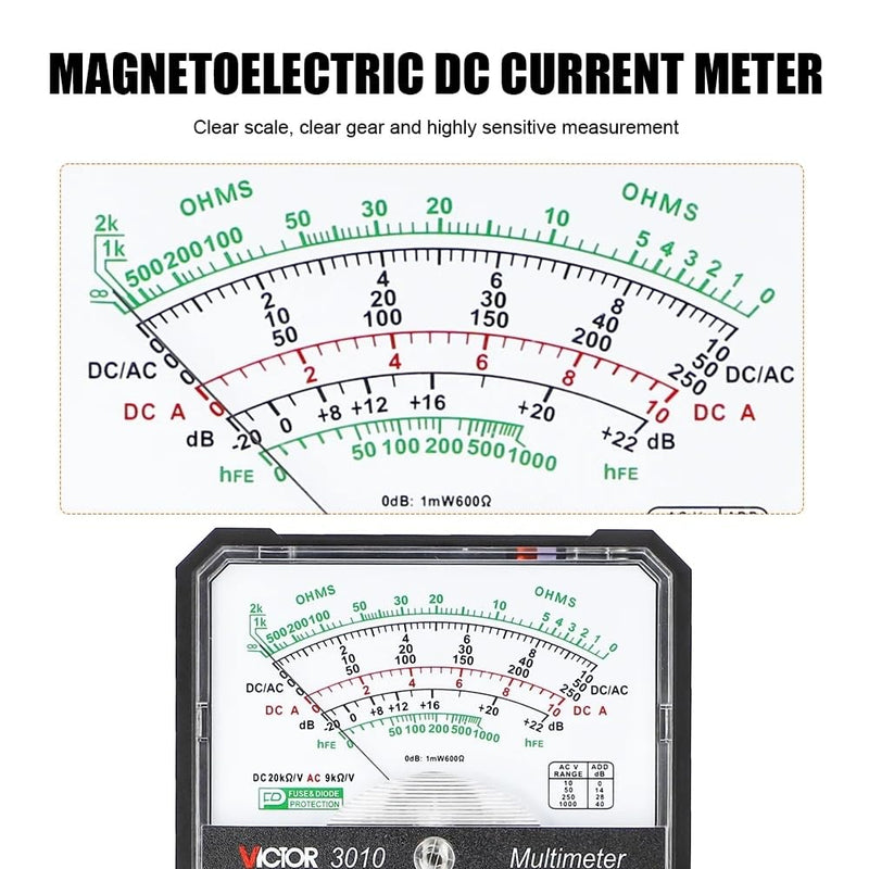 [Australia - AusPower] - 3010 Analog Multimetro Pointer Multimeter Universal High Precision Multi Mechanical Multimeter 1000v Electrician Tools 