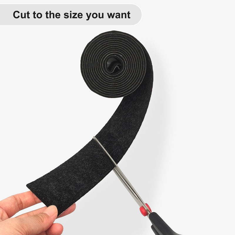 2 Packs Felt Strips with Adhesive Backing, 157 x 2 x 0.12 Inch Felt Rolls, Self Adhesive Felt Tape, Felt Furniture Pads for Hardwood Floors, Chair, Wall Protector