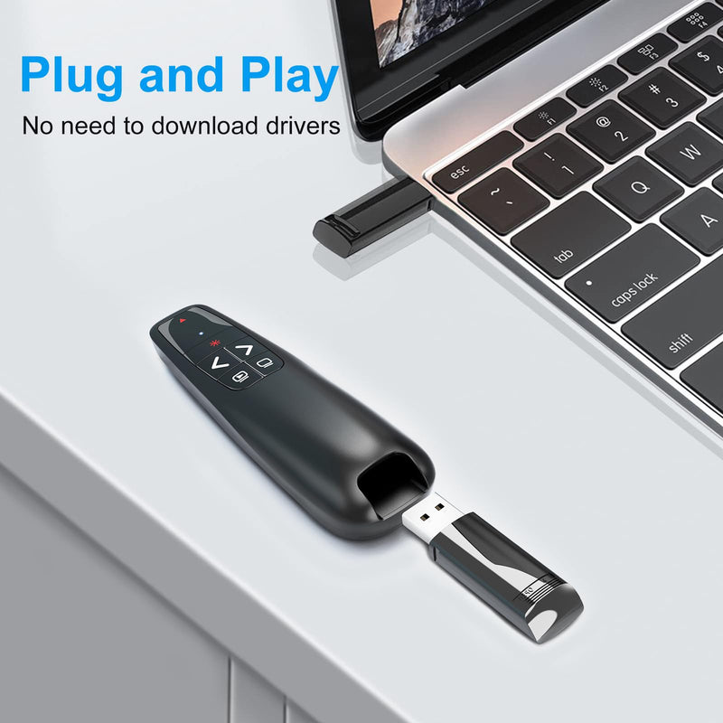 [Australia - AusPower] - Presentation Clickers for PowerPoint, Clicker for Laptop Presentations Remote, USB Wireless Presenter Remote, Power Point Remote Clicker for Computer/Mac/PPT/Google Slide Advancer 1 Unit 