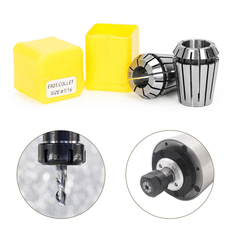 12PCS ER25 Spring Collet Set for CNC Engraving Machine & Milling Lathe Tool Workholding Engraving Collets