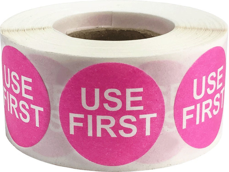 Dissolvable Use First Labels for Food Rotation Shelf Life Prep 1 Inch Round Circle Dots 500 Adhesive Stickers 1" Circle