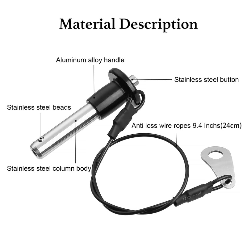 [Australia - AusPower] - 304 Stainless Steel Quick Release Pin 5/16 Inch(8mm) Diameter Ball Locking Pin with Push Button Lanyard Cable Usable Length 2"(51mm) Pin Diameter:8 mm Useable Length:51mm 