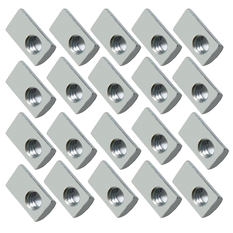 [Australia - AusPower] - 20 Packs 1/4-20 Threaded Steel Roll in T-Nut with Ball Spring, T Slot Accessories for Aluminum Extrusion Profile Rail 1/4"-20 