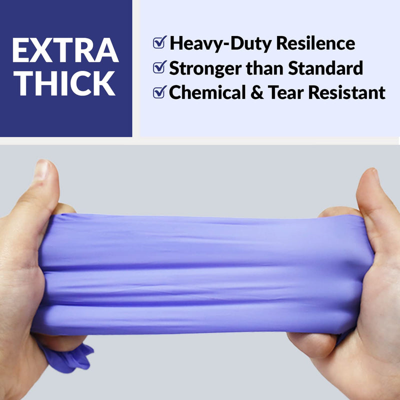 [Australia - AusPower] - Klex Nitrile Exam Gloves - Medical Exam Grade, Powder Free, Rubber Latex Free, Strong 3.5mil, Food Safe, Lavender 1 Large 