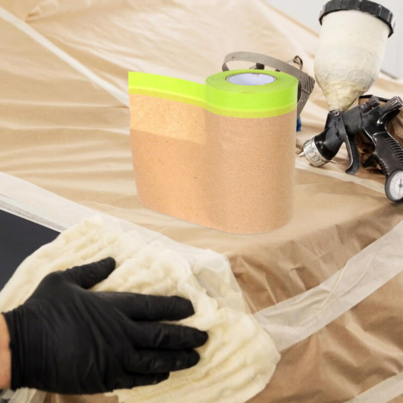 DECHOUS Pre-Taped Masking Paper for Painting, Automotive Paint Protection Roll, Adhesive Drape Paper for Car, Home, Furniture Covering