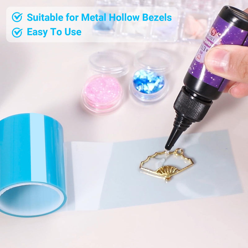 Gartful Resin Tapes for Jewelry, Seamless Sticky Paper Tape for Epoxy Resin Molding, Traceless Tape for Arts & Crafts, Making River Tables, Jewelry Metal Hollow Frame Bezels, Pendant - 4Rolls - 65ft 2 x 196.8 in