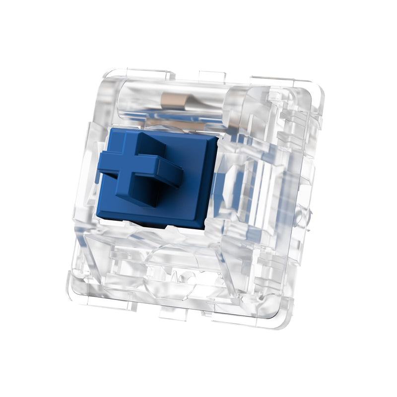 DUROCK Silent Linear Switches, Classic Blue Stem 5 Pins Silent Linear Switch, Pre-lubed MX Silent Keyboard Switches Dolphin 62g, 90pcs Clear Dolphin 62g