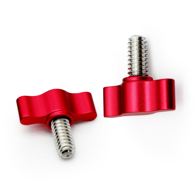 [Australia - AusPower] - Xadnitu 1/4"-20 x 1/2" Thread Thumb Screw,Stainless Steel Standard/Coarse Thread with Red Adjustable Tee Wing Aluminum Knob to Remove Replace Hand Clamping Tightening Knob Power Supply, 4 Packs 1/4"-20 x 1/2" 