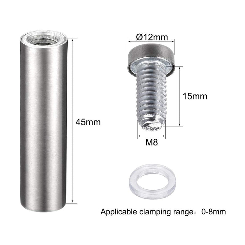 [Australia - AusPower] - uxcell 1/2 Dia x 2"(12x50mm) Standoff Screws Wall Mount Sign Holders Acrylic Glass Nails 5pcs 12mmx50mm 