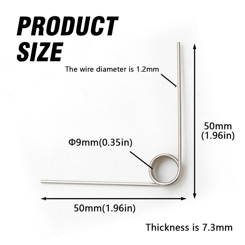 [Australia - AusPower] - 10Pcs Stainless Steel Small Torsion Spring 50Mm 90 Degree Torsional Spring 