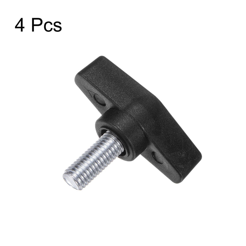 [Australia - AusPower] - HARFINGTON 4pcs Tee Wing Knobs M10 x 20mm Metric Male Threaded Stud 55mm T Head Plastic Knob Handles Thumb Screws Hand Clamping Tightening Knob Grip Thumbscrew, Black M10 x 20mm x 55mm 
