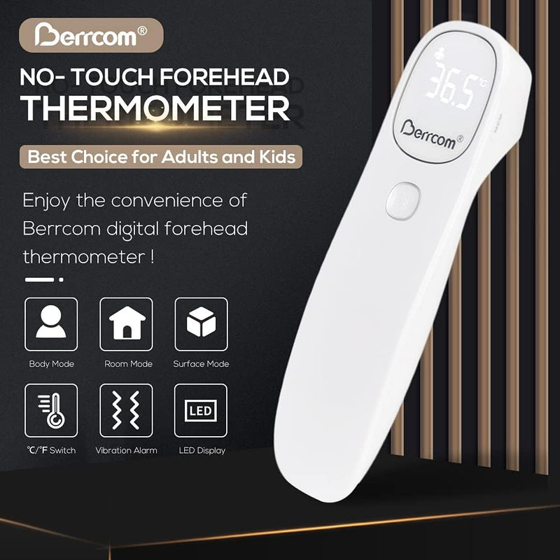 [Australia - AusPower] - [Value Bundle] Berrcom Forehead Thermometer JXB-311 & Berrcom Digital Thermometer for Adults and Kids DT101 