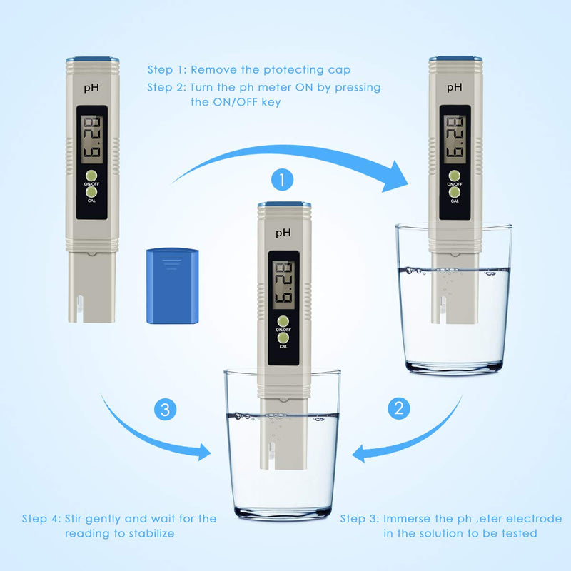 [Australia - AusPower] - PH Meter, 0.01 High Accuracy 0-14 PH Test Range with ATC, Easy to Use and Read, Compact Size Digital Water Tester for Water Swimming Pool Aquarium Hydroponics Food Plants 