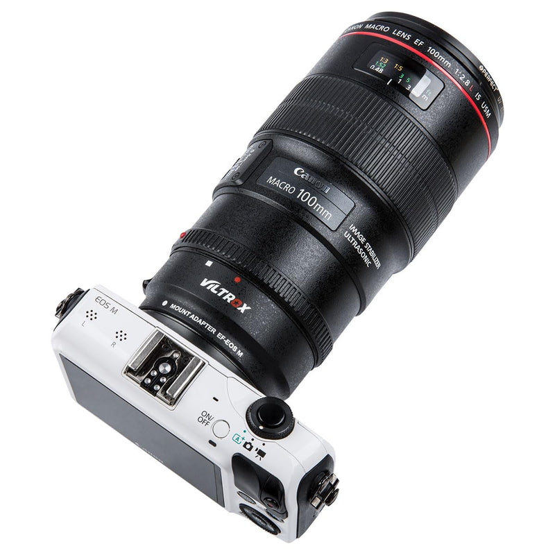 [Australia - AusPower] - VILTROX EF-EOS M Lens Mount Auto Focus Adapter, Compatible with Canon EF/EF-S Lens to Canon EOS M (EF-M Mount) Mirrorless Camera Body EOS M100 M50 M3 M10 M6 M5 