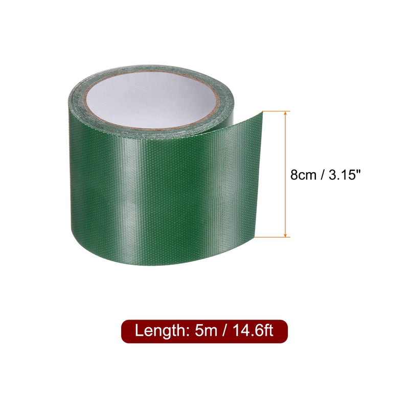 HARFINGTON Tarpaulin Repair Tape, 3.15" x14.6ft Universal Waterproof Awning Cloth Repair Tape for Crafts Home Improvement Outdoor Tent, Dark Green