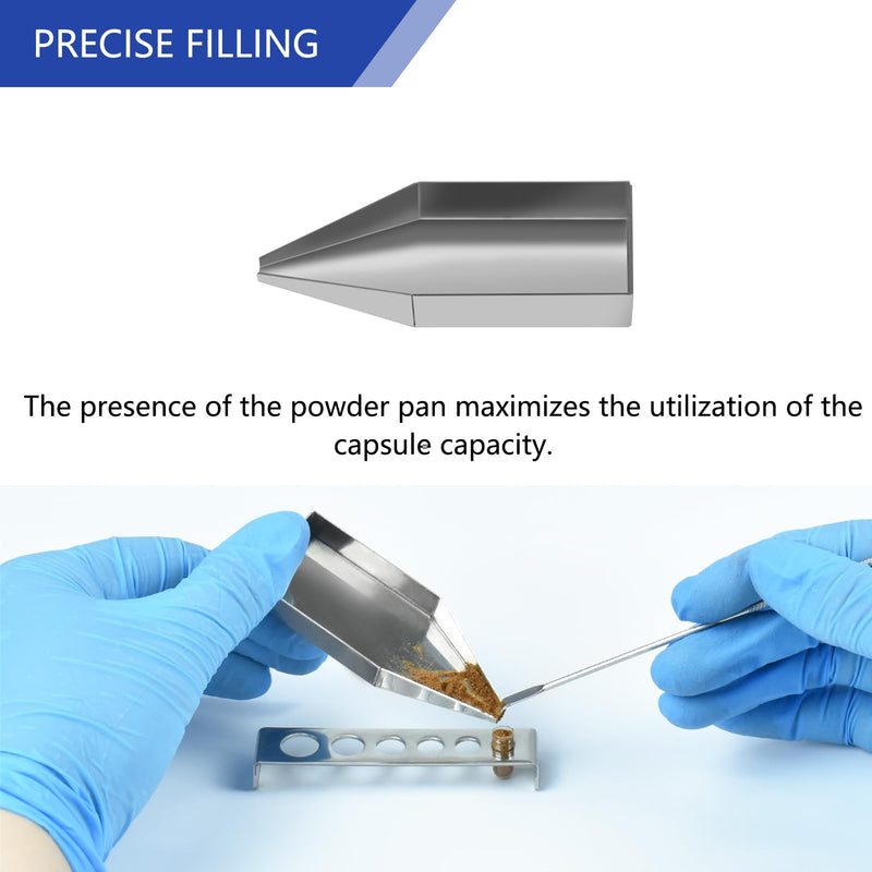 [Australia - AusPower] - Artcome 15 PCS Versatile Capsule Filling Tool Kit for Pill Filler - Lab Scoops, Powder Pan, Herb Tamper and Capsule Holder - Ideal Tools for Medication and Supplements - All Sizes 000 00 0 1 2 3 4 5 