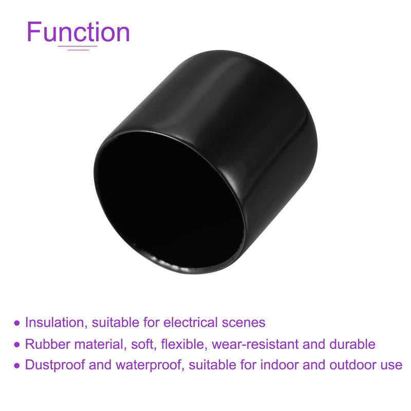 [Australia - AusPower] - DMiotech 10 Pack 30mm ID Black Screw Thread Protectors Rubber End Caps Bolt Covers for Screw Bolt Furniture Pipe 