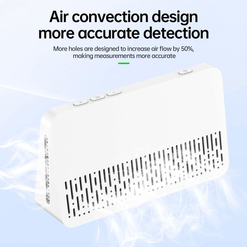 [Australia - AusPower] - 7-in-1 Air Quality Monitor, Indoor Humidity Monitor, Temperature, CO2, TVOC, HCHO, Time, Date Display Desktop Air Quality Tester, Air Quality Meters for Home Office Hotel Restaurant School 