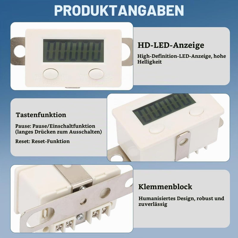 Digital Counter, 5 Digit Magnetic Induction Counter, 0-99999 LCD Electronic Counter, Distance Within Magnetic Induction 5-10mm