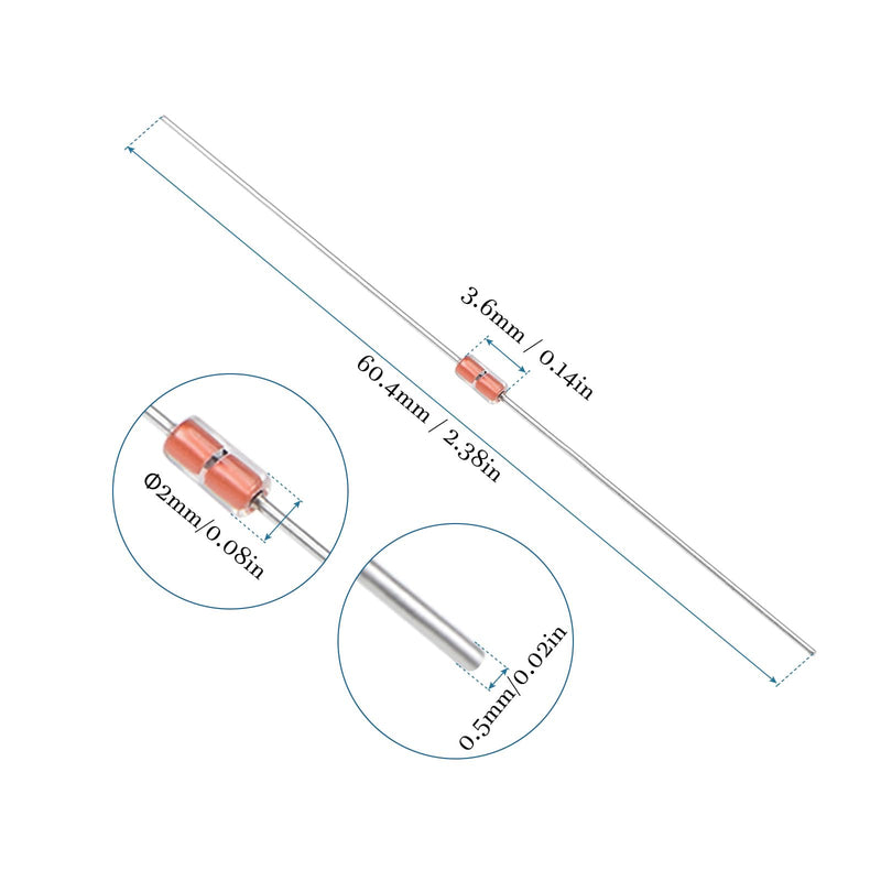 [Australia - AusPower] - QUARKZMAN 10K Ohm NTC Thermistors Resistors x 20 Pieces Glass Sealed Temperature Sensors Coefficient Thermistors for Air Conditioners 