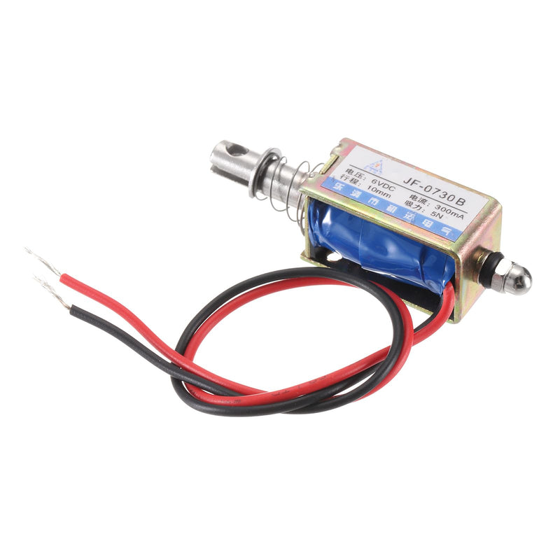 [Australia - AusPower] - QUARKZMAN DC 6V 0.3A Solenoid Electromagnet Push Type 5N 10 mm Hub Electromagnetic Actuator Open Frame Linear Motion JF-0730B Magnet Electromagnet 