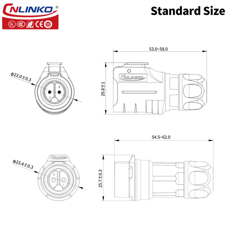 [Australia - AusPower] - CNLINKO LP-16 3 PIN Industrial Waterproof Connector, IP68 Circular Connector, PBT Plastic Shell Quick Plug Aviation Connector M16 Male Plug and Female Plug (3 Pin） 