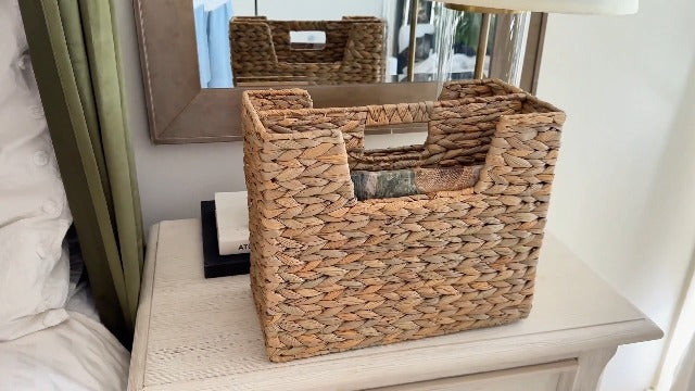 Chi An Home Wicker Magazine Basket Water Hyacinth Handwoven Magazine Holder