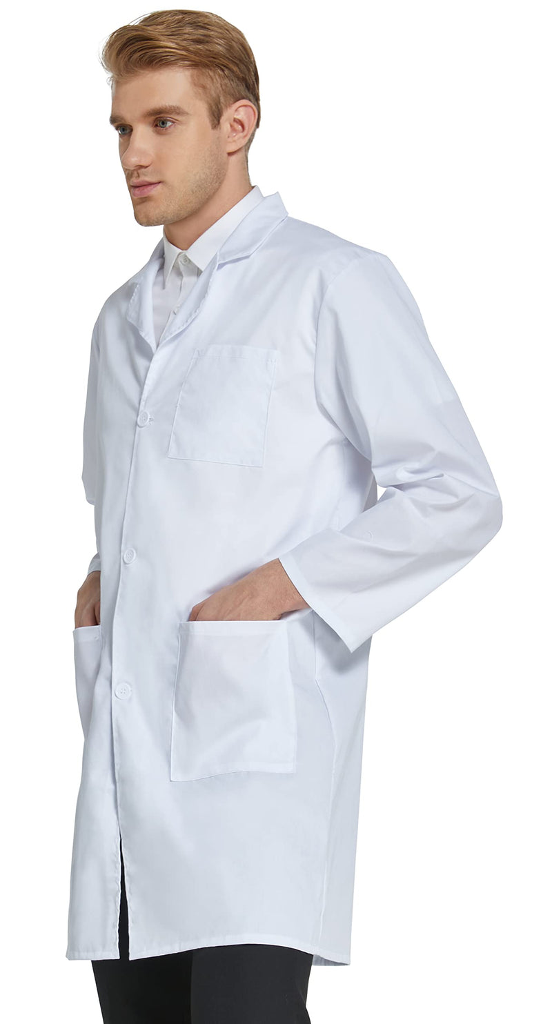 [Australia - AusPower] - Professional Lab Coat for Men Women Long Sleeve, White, Unisex Large 