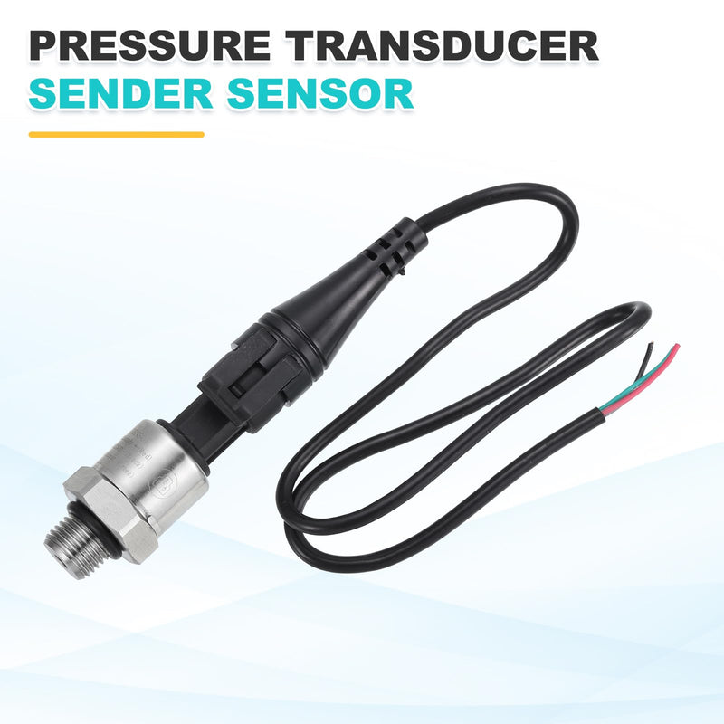 [Australia - AusPower] - MECCANIXITY Pressure Transducer Sender Sensor with Connector, G1/4" 750 PSI Stainless Steel Pressure Transmitter for Oil Fuel Water Air 
