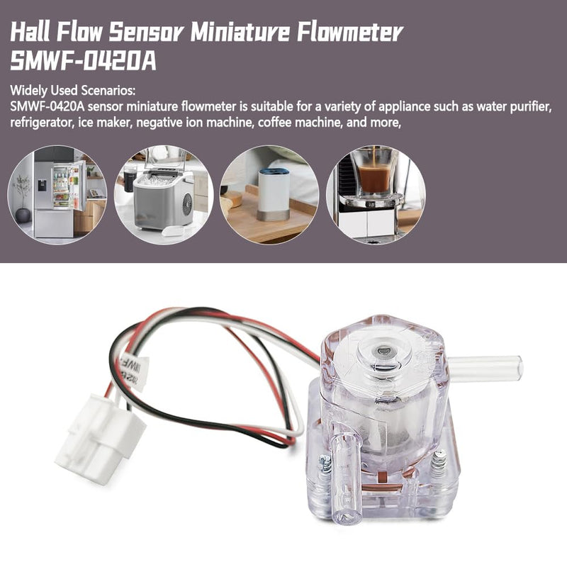 [Australia - AusPower] - SMWF-0420A Hall Flow Sensor Miniature Flowmeter for Water Purifiers Refrigerator Ice Makers Coffee Maker, Precision Water Flow Sensor 