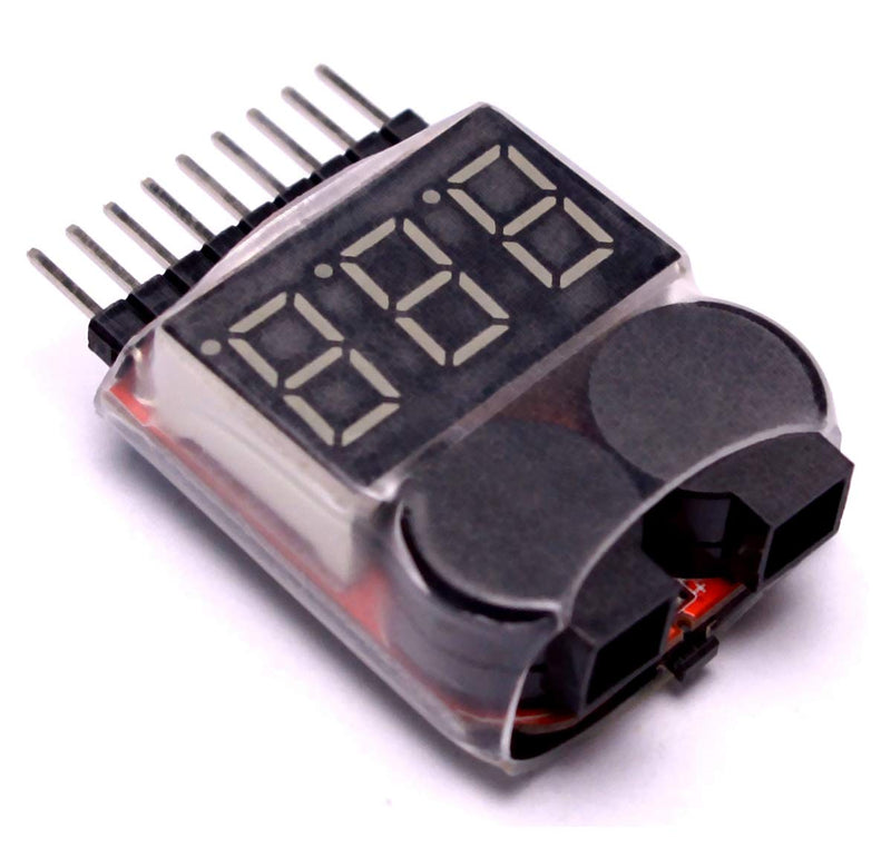 [Australia - AusPower] - Readytosky Lipo Battery Checker RC Battery Low Voltage Buzzer Alarm Voltage Tester Monitor for 1-8S Lipo Life LiMn Li-ion Battery(4PCS) 