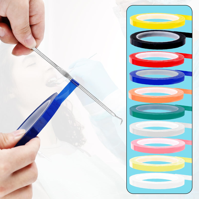 [Australia - AusPower] - 10 Rolls Autoclave Tape, 0.24" Width 216.5' Length Instruments Identification Tape 10 Colors Instrument Tape Surgical Dental Tape Autoclavable 270° F Steam 