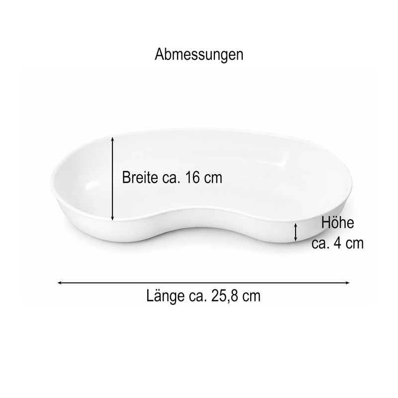 Plastic Kidney Bowl 600ml (Set of 2) - Autoclavable up to 130°C - Lightweight & Durable Polypropylene Medical Bowl - White Reusable (Pack of 2)