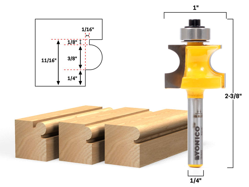 [Australia - AusPower] - YONICO Bullnose Beading Router Bits 3/8-Inch Bead 1/4-Inch Shank 13192q 3/8" Bead - 1/4" Shank 