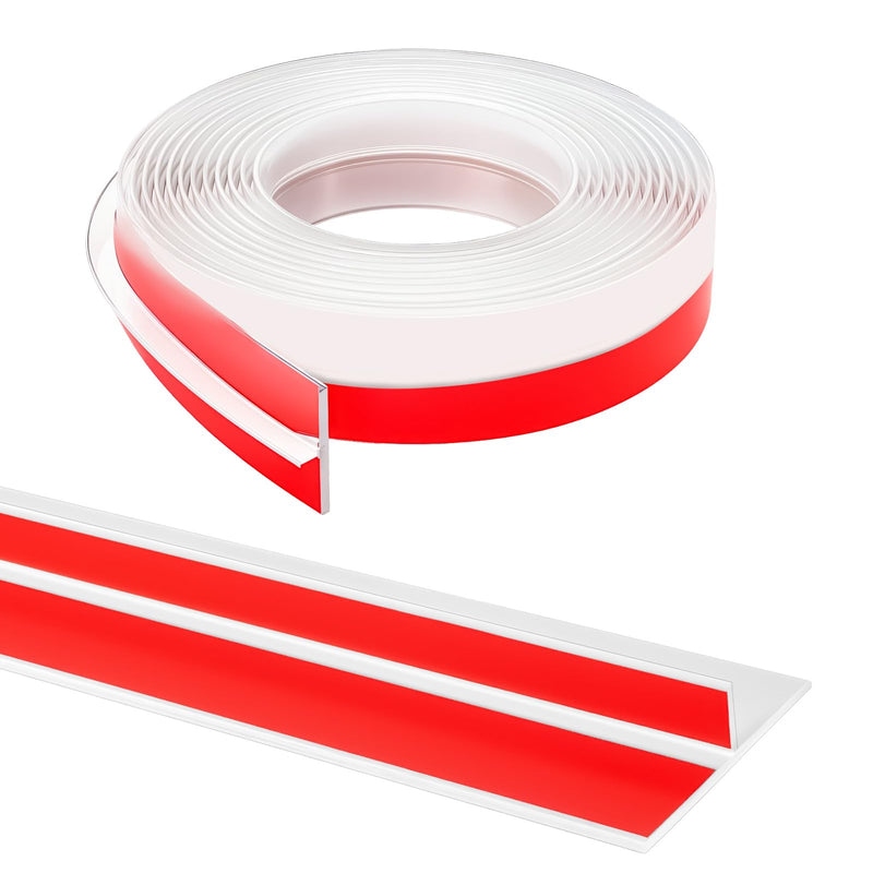 T-Shaped Silicone Weather Stripping for Doors Frame Seal 2 in x 20 ft Self Adhesive Door Draft Stopper Door Seal Strip Side & Bottom Insulation Strip for Glass Shower Doors Sliding Window