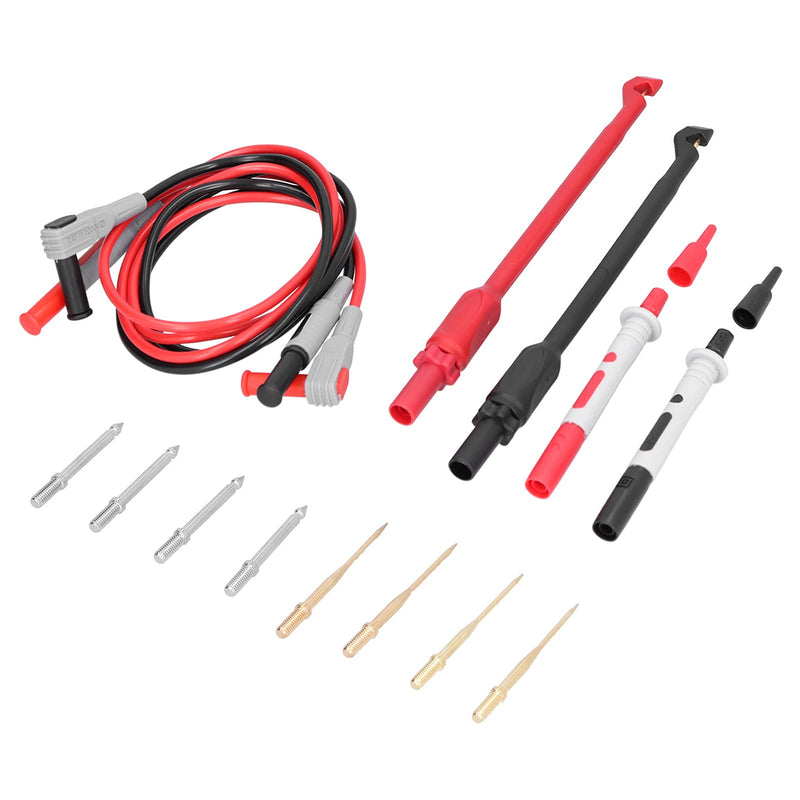 [Australia - AusPower] - P1033B Banana Plug Test Leads Kit, Replaceable Needle & Hook Probes for Multimeter, High Conductivity Brass & Silicone, Ideal for Home, Lab, Auto & Industrial Use 