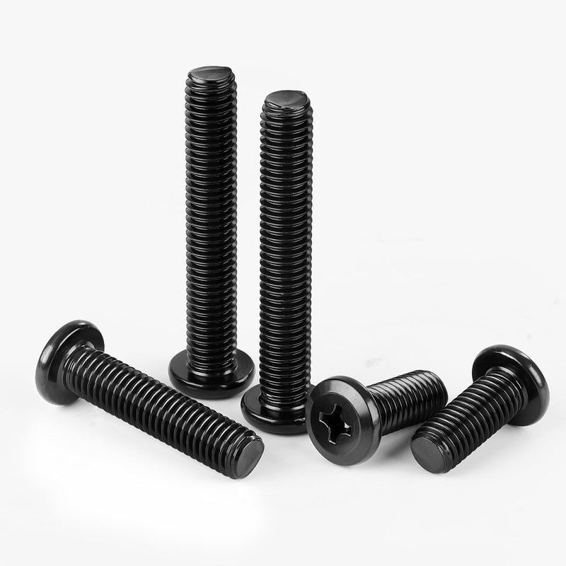 [Australia - AusPower] - M6-1.0 x 16mm Flat Round Head Machine Screw, Furniture Bolts Countersunk Connector Screws, Stainless Steel 18-8 (304), Black Finish, Fully Threaded, 25 PCS M6-1.0 x 16mm 