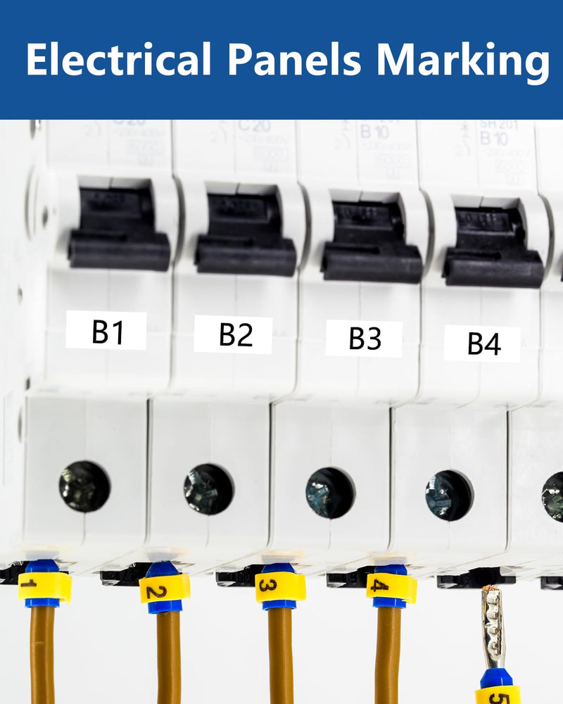 6 Pack Black on White Tape 1/2'' Vinyl Label Compatible for M21-500-595-WT M21-500-595 Label Cartridge, 0.5" W x 21' L for Indoor and Outdoor ID, Not Compatible with M210 and M211 6-Pack Vinyl 0.5''(1/2'')