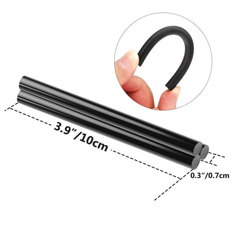 [Australia - AusPower] - Black Hot Glue Sticks, 72 Pack 0.27" x 4" Hot Melt Glue Sticks Strips Melting Adhesive Purpose Glue Sticks Mini Set for Handmade Car DIY Art Craft Home Office Project Craftwork Fix & Repairs Black 