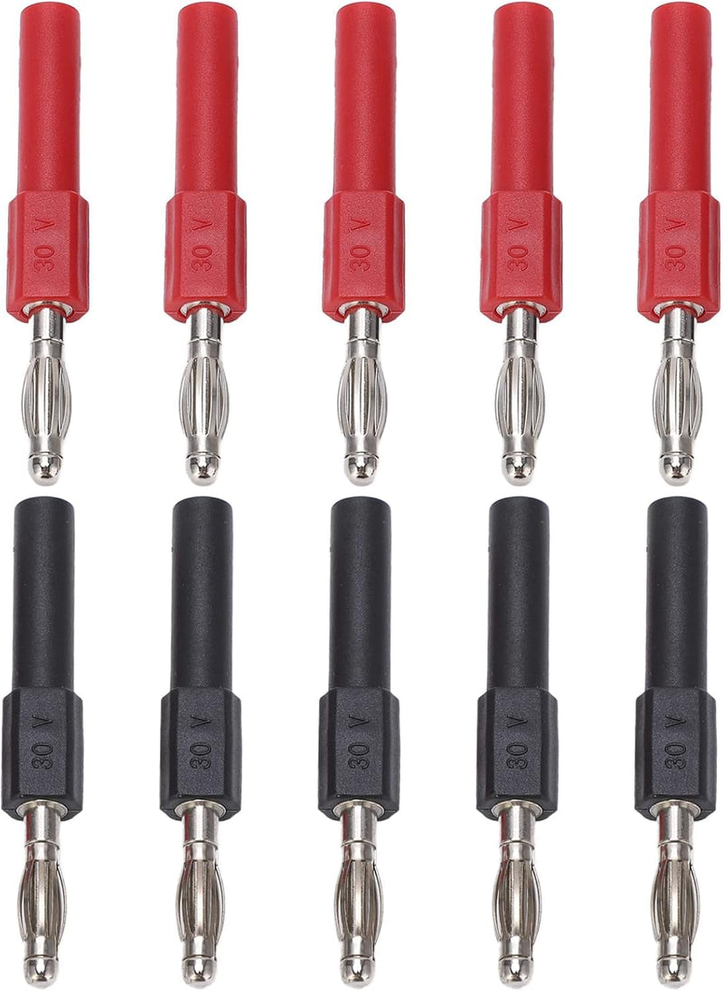 Set of 5 Banana Plug 4 mm to 2 mm Female Multimeter Adapter Test Probe for Test Leads Probes Connection Parts