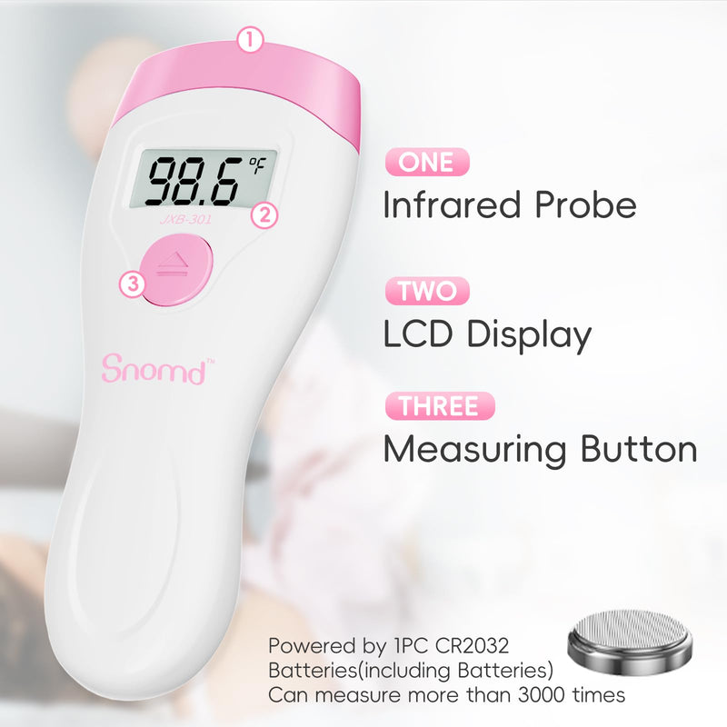 [Australia - AusPower] - Non-Touch Forehead Thermometer, Digital 2-in-1 Infrared Thermometer for Adults, Kids, and Babies with Fever Alarm, Instant Reading, Medical-Grade Accuracy 