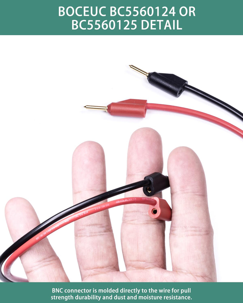 [Australia - AusPower] - BNC Test Leads, BNC (F) to Stackable Pin Tip Plugs, Test Lead Breakout Cable for Multimeter Female Plug 