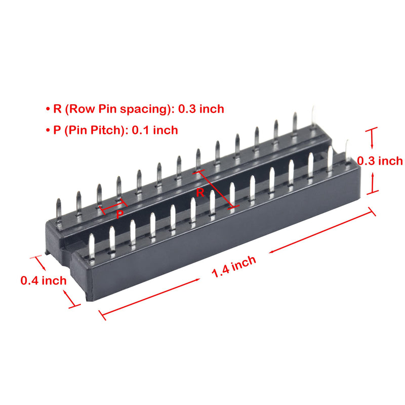 [Australia - AusPower] - 10pcs IC DIP Sockets DIP28 Solder Tail - 28-Pin 0.3" 